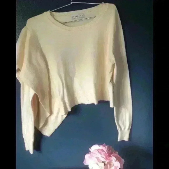 ❤️ 3 for $30 Zara cream cropped sweater - Picture 1 of 4
